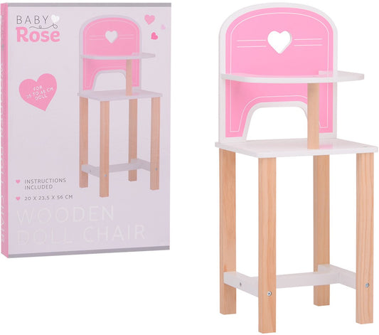 Baby Rose houten poppenstoel