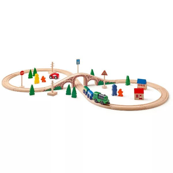 Woody treinset met elektrische  locomotief in ton 40 delig