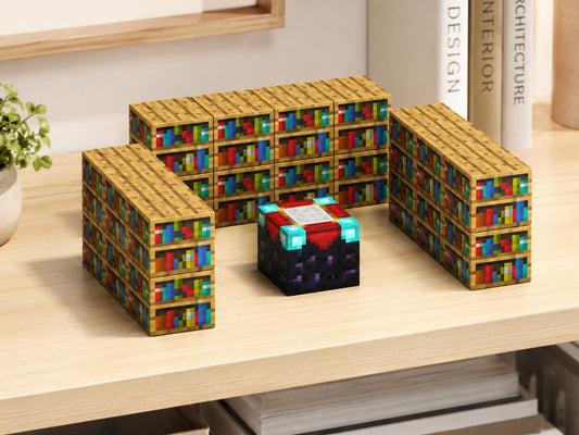 Minecraft magnetische blokjes bibliotheek 19 delig