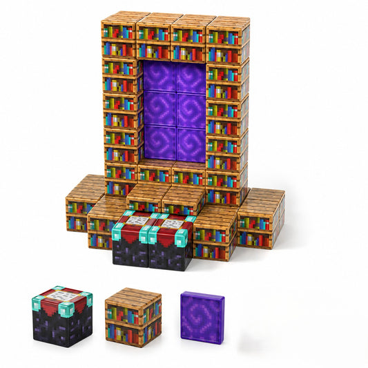 Minecraft magnetische blokjes nether portal boeken 32 delig