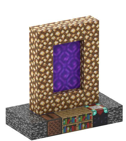 Minecraft magnetische blokjes nether portal glow 32 delig
