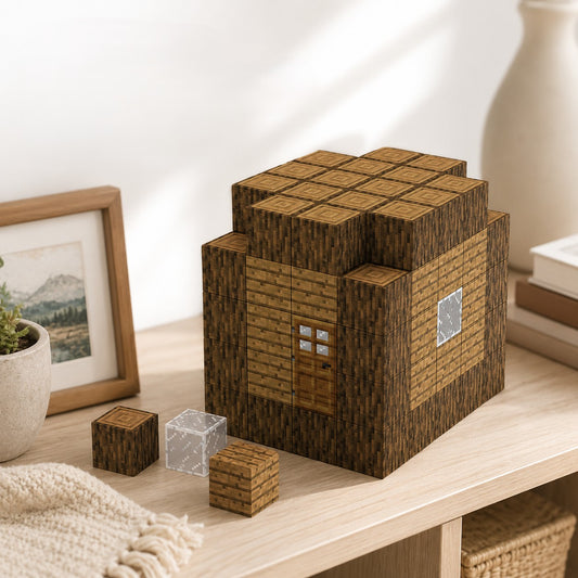Minecraft magnetische blokjes houten huis 78 delig