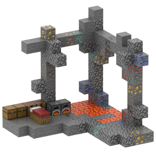 Minecraft magnetische blokjes mijn met lava 128 delig