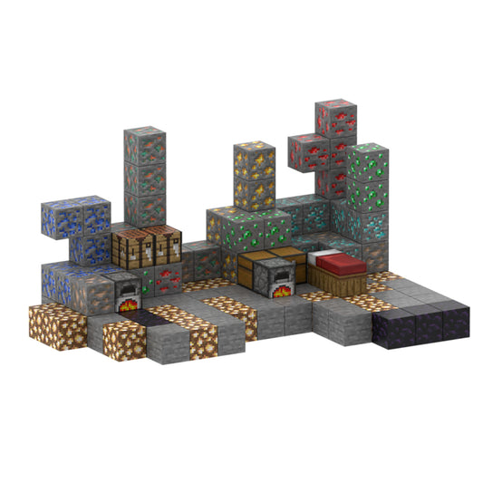 Minecraft magnetische blokjes mineralen huis 128 delig