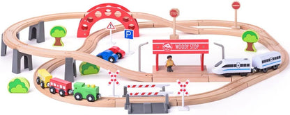 Woody Treinset met elektrische locomotief 60 delig