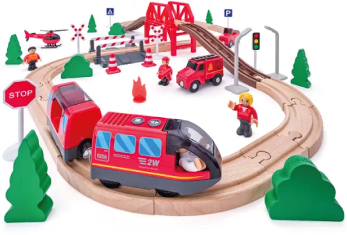 Woody Treinset thema brandweer 60 delig